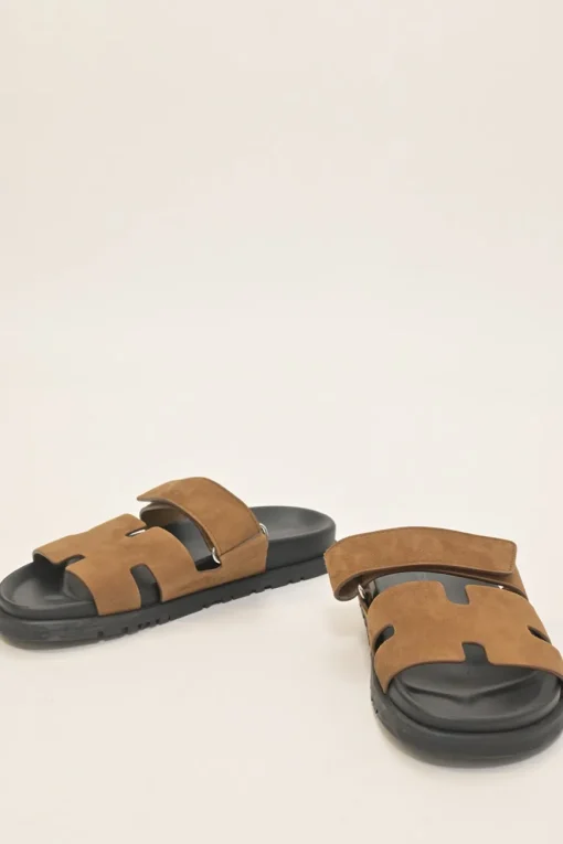 Brown suede and leather anatomic Chypre sandals