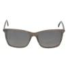 Brown tortoiseshell acetate and tinted polycarbonate square sunglasses