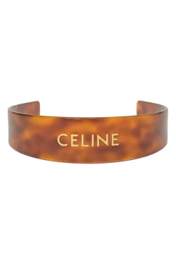 Brown tortoiseshell acetate logo headband