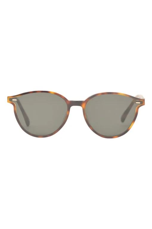 Brown tortoiseshell acetate and tinted polycarbonate Slo Boston-style round sunglasses