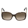 Brown tortoiseshell acetate and metal oversized inverted square shape sunglasses