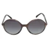 Brown tortoiseshell acetate and polycarbonate oversized round-eye sunglasses