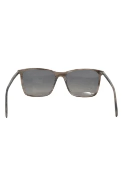 Brown tortoiseshell acetate and tinted polycarbonate square sunglasses