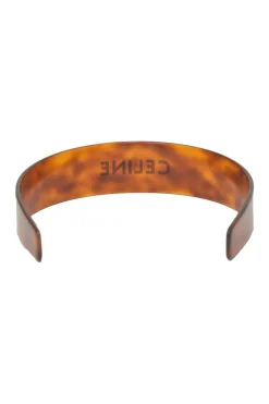 Brown tortoiseshell acetate logo headband