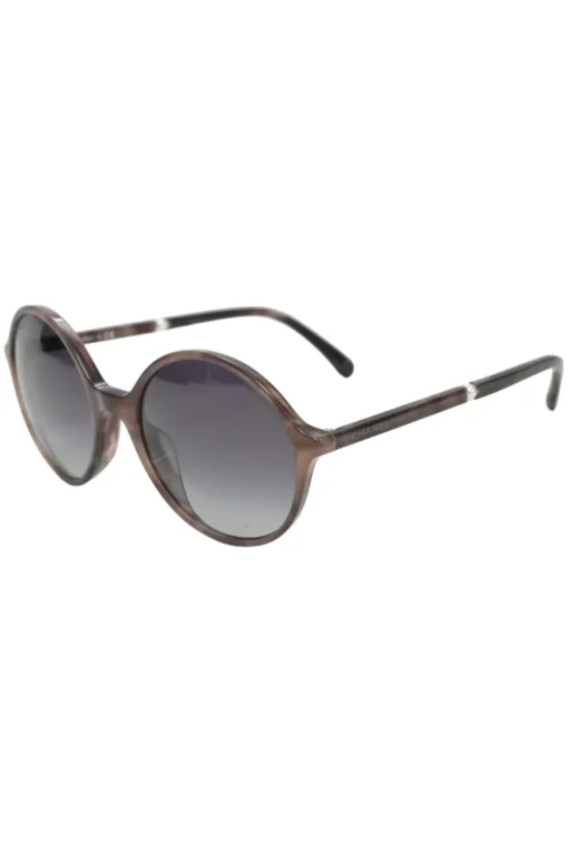 Brown tortoiseshell acetate and polycarbonate oversized round-eye sunglasses