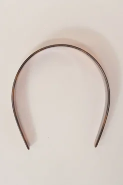 Brown tortoiseshell acetate logo headband