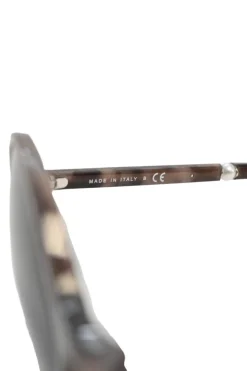 Brown tortoiseshell acetate and polycarbonate oversized round-eye sunglasses