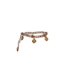 Brown tortoiseshell lucite chunky chain belt with Coco Mark heart and clover charms