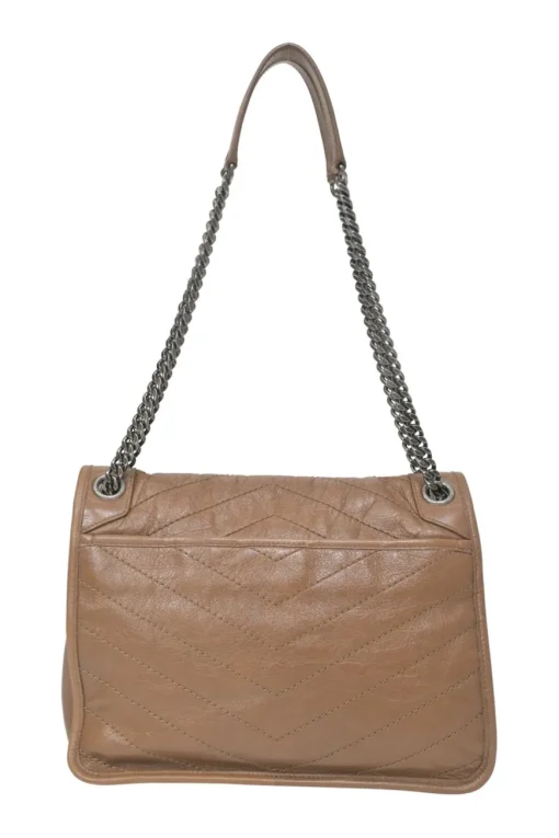 Brown vintage crinkle calfskin medium Niki shoulder bag with tonal hardware