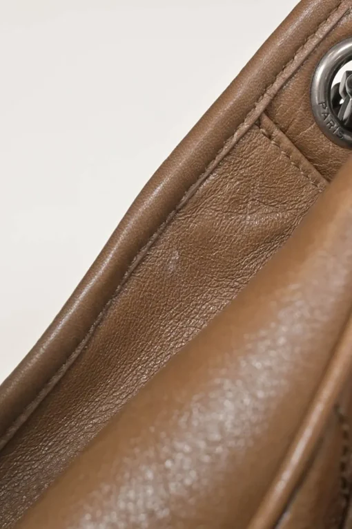 Brown vintage crinkle calfskin medium Niki shoulder bag with tonal hardware