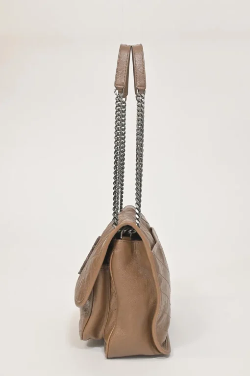 Brown vintage crinkle calfskin medium Niki shoulder bag with tonal hardware