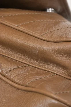 Brown vintage crinkle calfskin medium Niki shoulder bag with tonal hardware