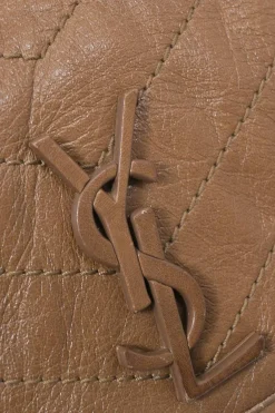 Brown vintage crinkle calfskin medium Niki shoulder bag with tonal hardware