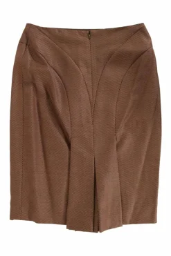 Brown with white tiny dots long-sleeved blazer with mini skirt