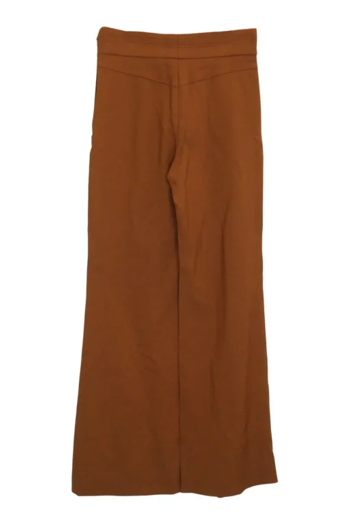 Brown wool-blend sailor-style high-rise wide leg palazzo pants