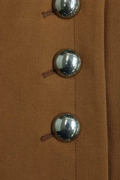 Brown wool-blend sailor-style high-rise wide leg palazzo pants