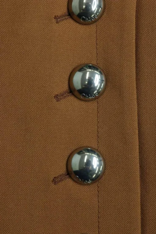 Brown wool-blend sailor-style high-rise wide leg palazzo pants