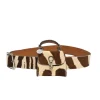 Brown zebra print calf hair belt bag