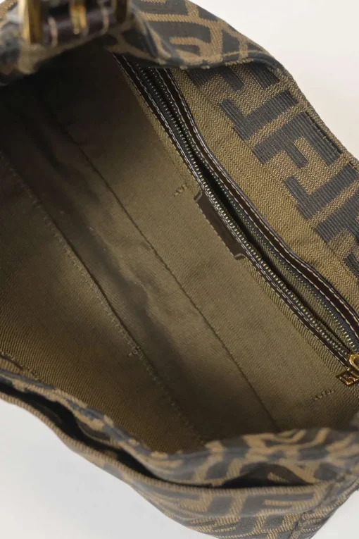 Brown Zucca monogram canvas and leather hobo shoulder bag