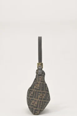 Brown Zucca monogram canvas and leather hobo shoulder bag