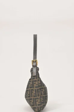 Brown Zucca monogram canvas and leather hobo shoulder bag