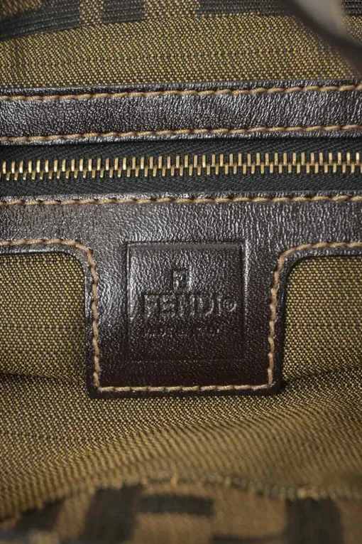 Brown Zucca monogram canvas and leather hobo shoulder bag
