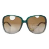 Burberry transparent green shade acetate sunglasses with metallic hinges