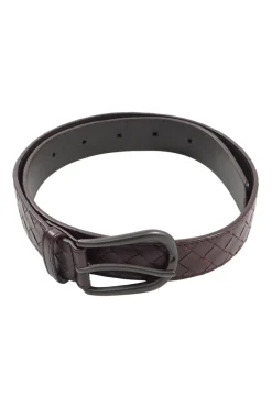 Burgunday Intrecciato Leather Belt