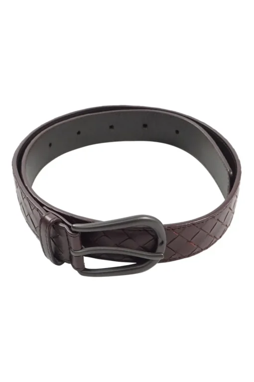 Burgunday Intrecciato Leather Belt