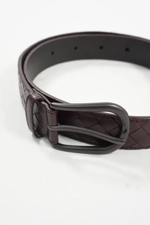 Burgunday Intrecciato Leather Belt