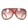 Burgundy acetate aviator sunglasses with monogram temples