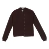 Burgundy cashmere knit top and cardigan twin set