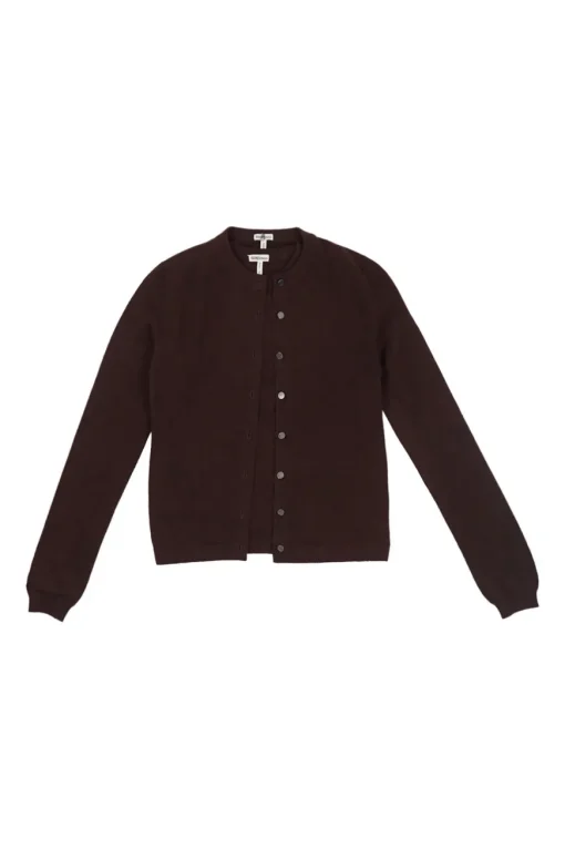 Burgundy cashmere knit top and cardigan twin set