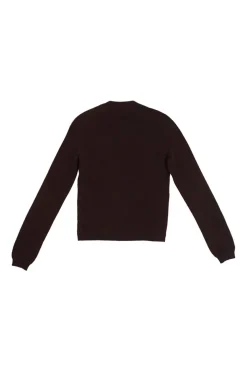 Burgundy cashmere knit top and cardigan twin set