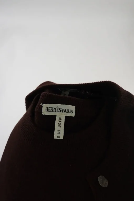 Burgundy cashmere knit top and cardigan twin set