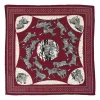 Burgundy cashmere/silk 'Les Zèbres' print bandana scarf featuring original artwork by Robert Dallet
