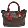 Burgundy grained calfskin Amazona satchel with detachable shoulder strap