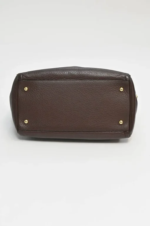 Burgundy grained calfskin Amazona satchel with detachable shoulder strap