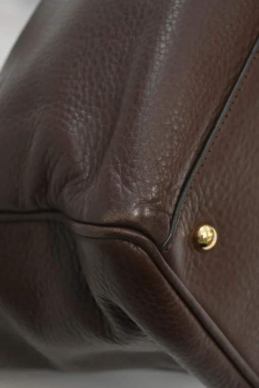 Burgundy grained calfskin Amazona satchel with detachable shoulder strap