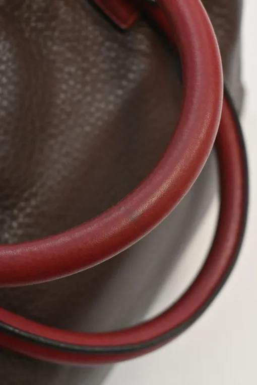 Burgundy grained calfskin Amazona satchel with detachable shoulder strap