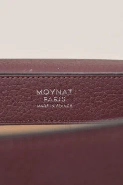 Burgundy grained leather Réjane PM top handle bag with detachable shoulder strap
