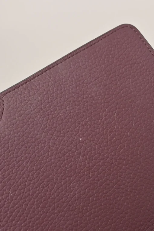 Burgundy grained leather Réjane PM top handle bag with detachable shoulder strap