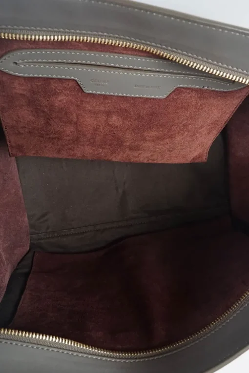 Burgundy, grey and beige 'Trapeze' Bag with strap