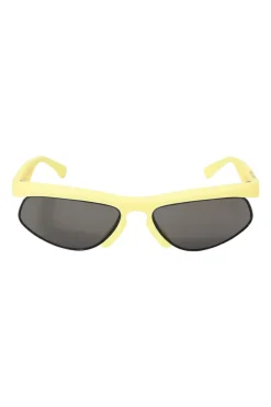 Butter yellow acetate and black tinted polycarbonate Sporty Oval semi-rimless sunglasses
