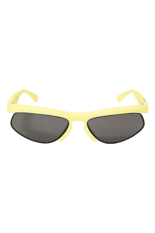 Butter yellow acetate and black tinted polycarbonate Sporty Oval semi-rimless sunglasses