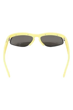 Butter yellow acetate and black tinted polycarbonate Sporty Oval semi-rimless sunglasses