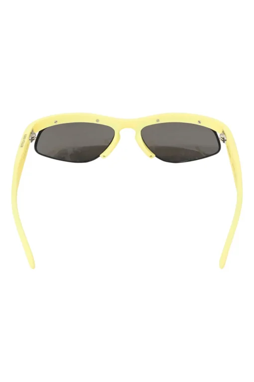 Butter yellow acetate and black tinted polycarbonate Sporty Oval semi-rimless sunglasses