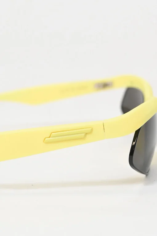 Butter yellow acetate and black tinted polycarbonate Sporty Oval semi-rimless sunglasses