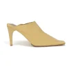 Butter yellow leather Crunch Lux square-toe mules