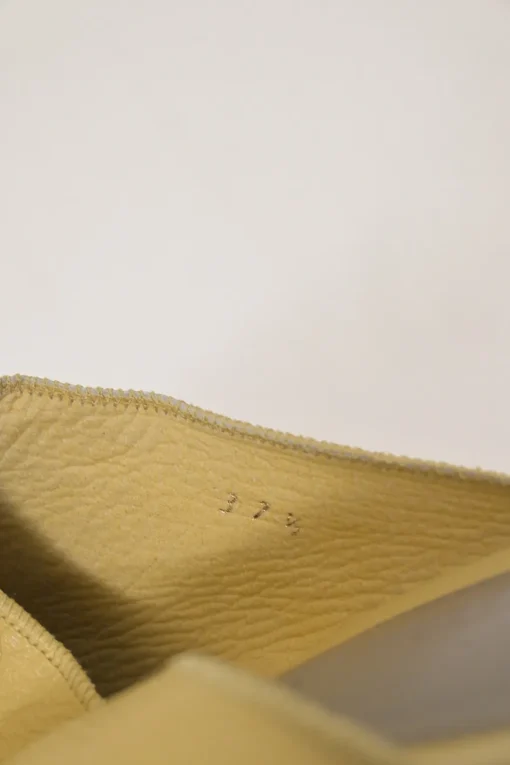 Butter yellow leather Crunch Lux square-toe mules